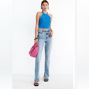 Zara Split Hem High Rise Full Length Cotton Jeans. Size 6 EUC
